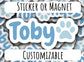 Custom pet name sticker personalized pet sticker dog name sticker cat name label magnet dog mom gift paw print cat mom pet food label