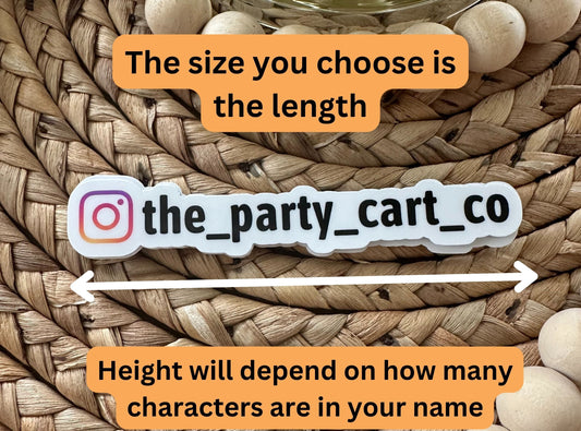 Custom name sticker, social media sticker, instagram sticker, user name sticker, personalized sticker, locker magnet, business sticker, logo