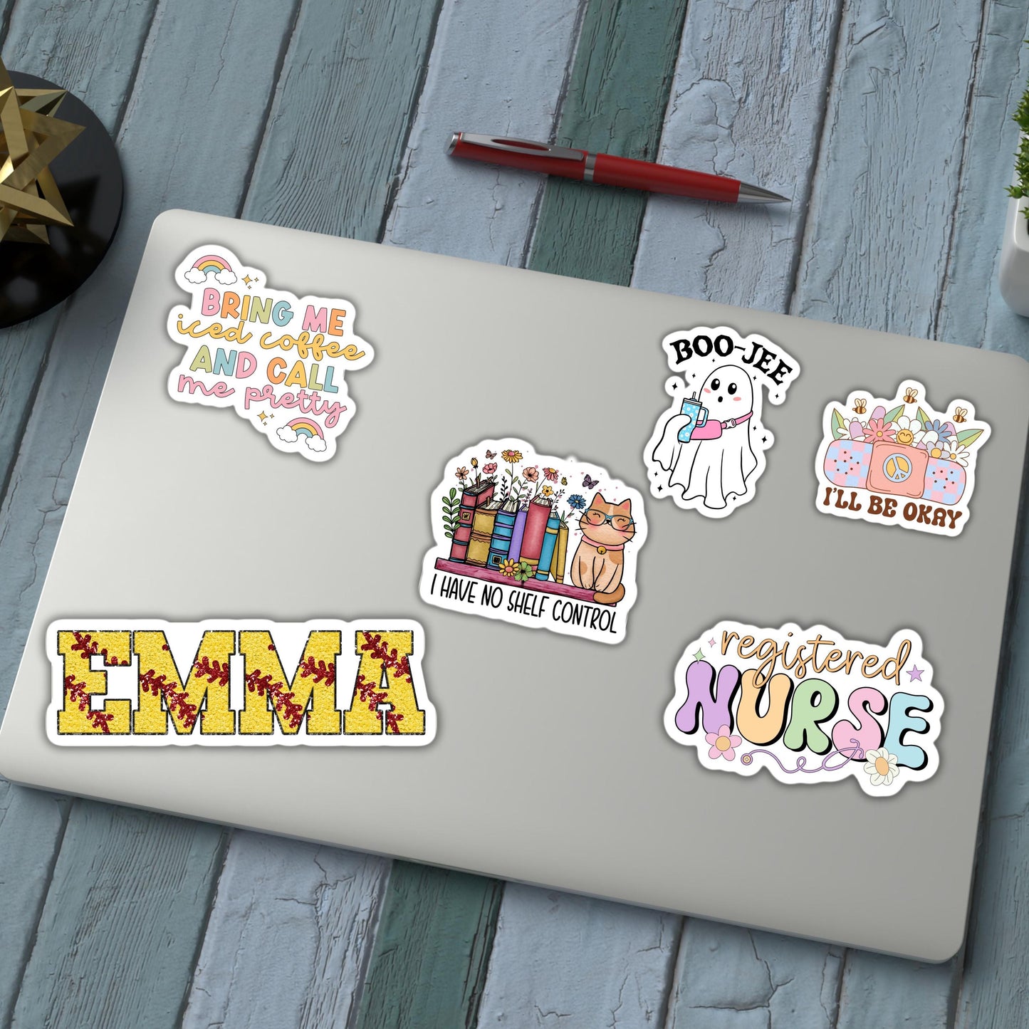 Softball Name sticker chenille letters helmet sticker softball team gifts custom number personalized softball locker magnet softball