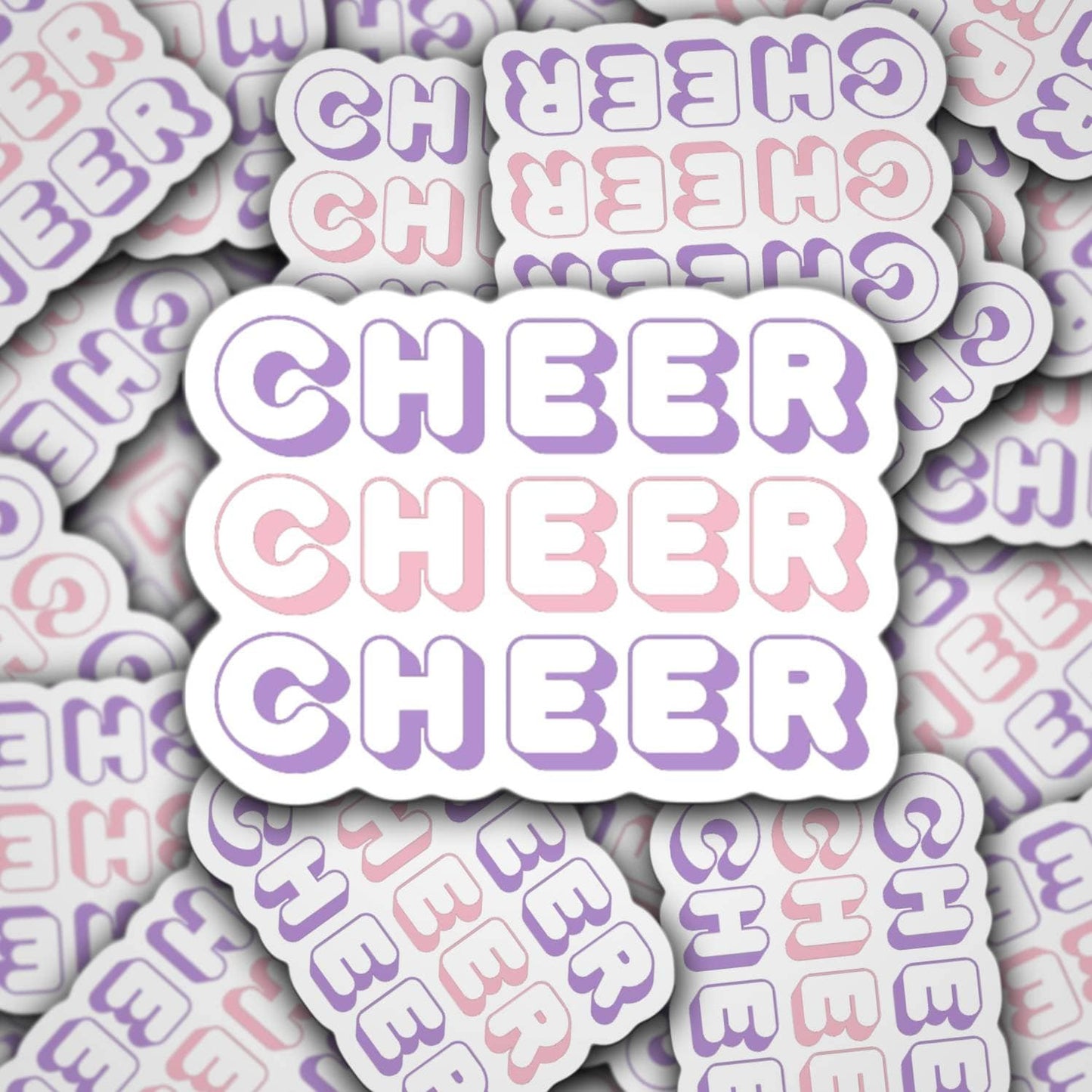 Cheer sticker, cheerleader, cheer life, gift for coach, locker magnet, cheer mom, tumbling, pink and purple sticker, water bottle sticker