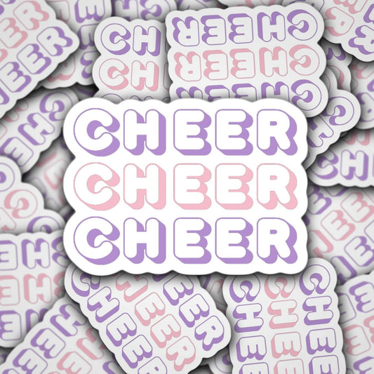 Cheer sticker, cheerleader, cheer life, gift for coach, locker magnet, cheer mom, tumbling, pink and purple sticker, water bottle sticker