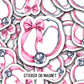 Coquette nurse sticker stethoscope pink bow Nursing student RN gift healthcare nurse magnet water bottle nurse sticker nurse sticker locker