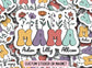 Personalized mama sticker name sticker floral boho sticker mom sticker kids mommy name magnet Retro font new mom gift Floral Mother's day