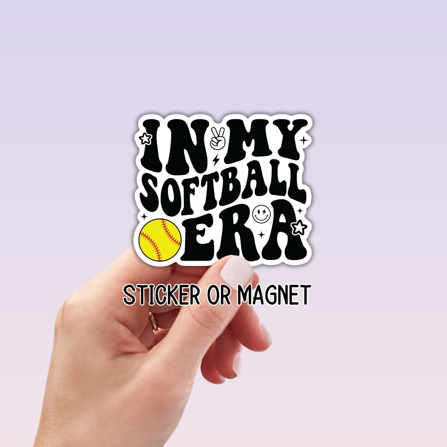 In my Softball era sticker sports Soft ball sticker water bottle notebook Magnet team gift mama sticker softball team sports girls laptop