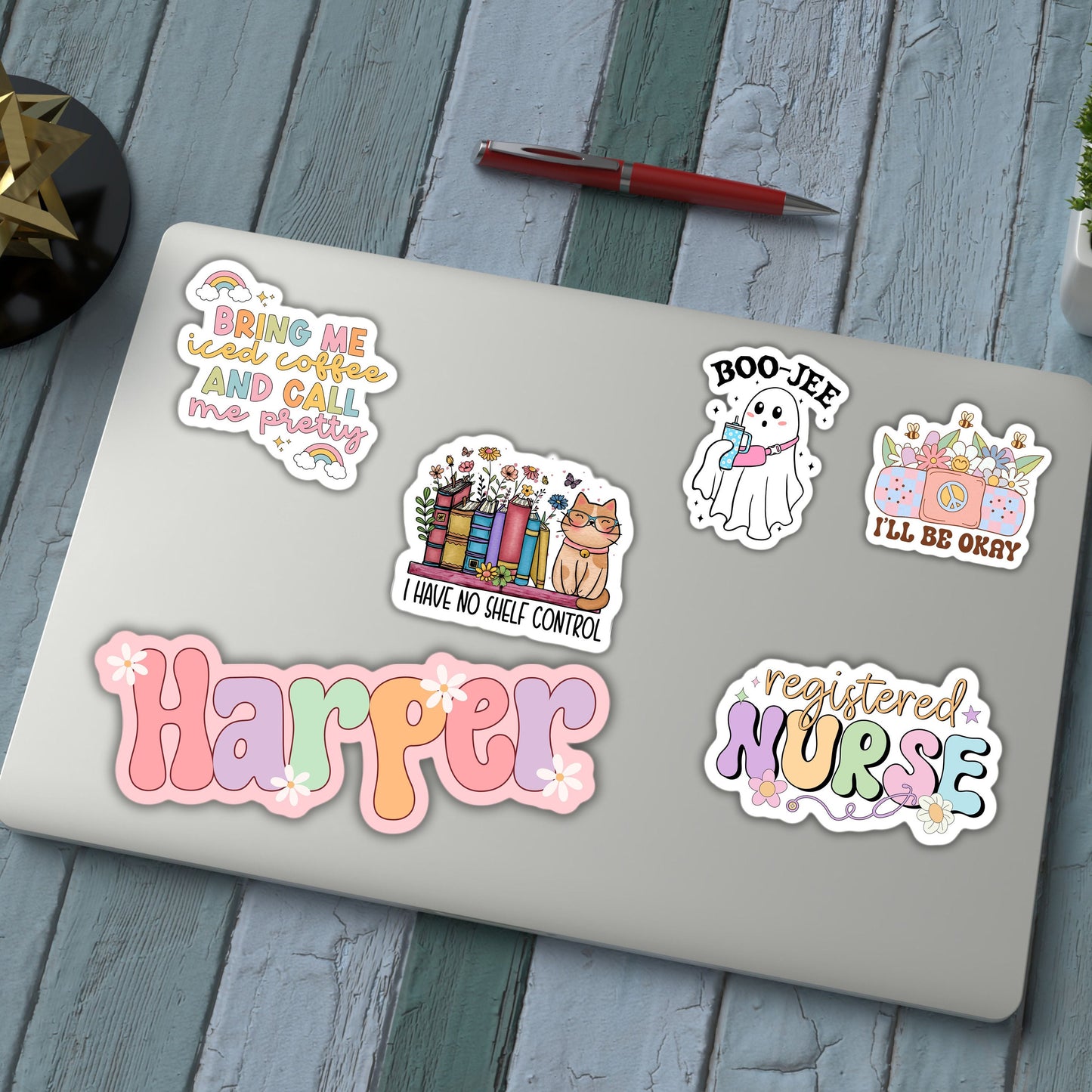 Custom name sticker kids name sticker school lunch box name personalized name Tumbler name Retro font name sticker magnet water bottle