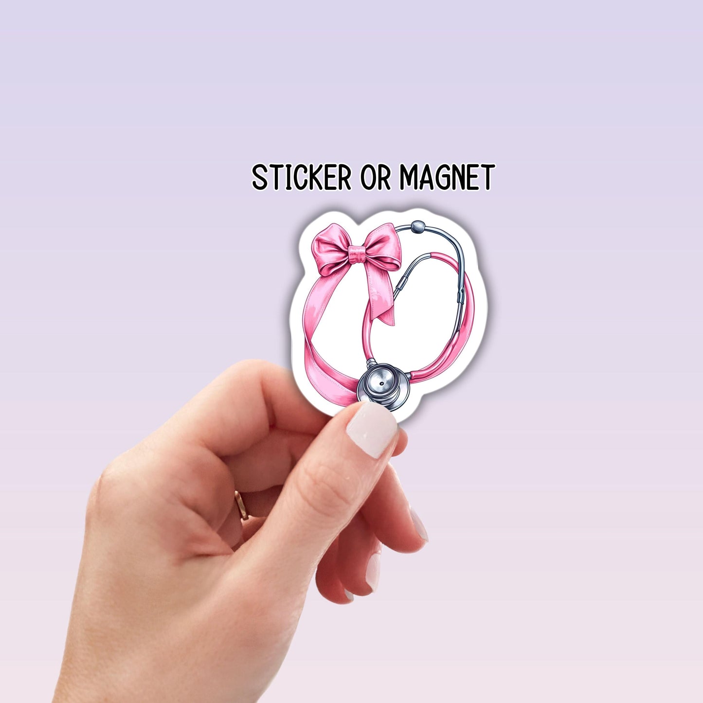 Coquette nurse sticker stethoscope pink bow Nursing student RN gift healthcare nurse magnet water bottle nurse sticker nurse sticker locker