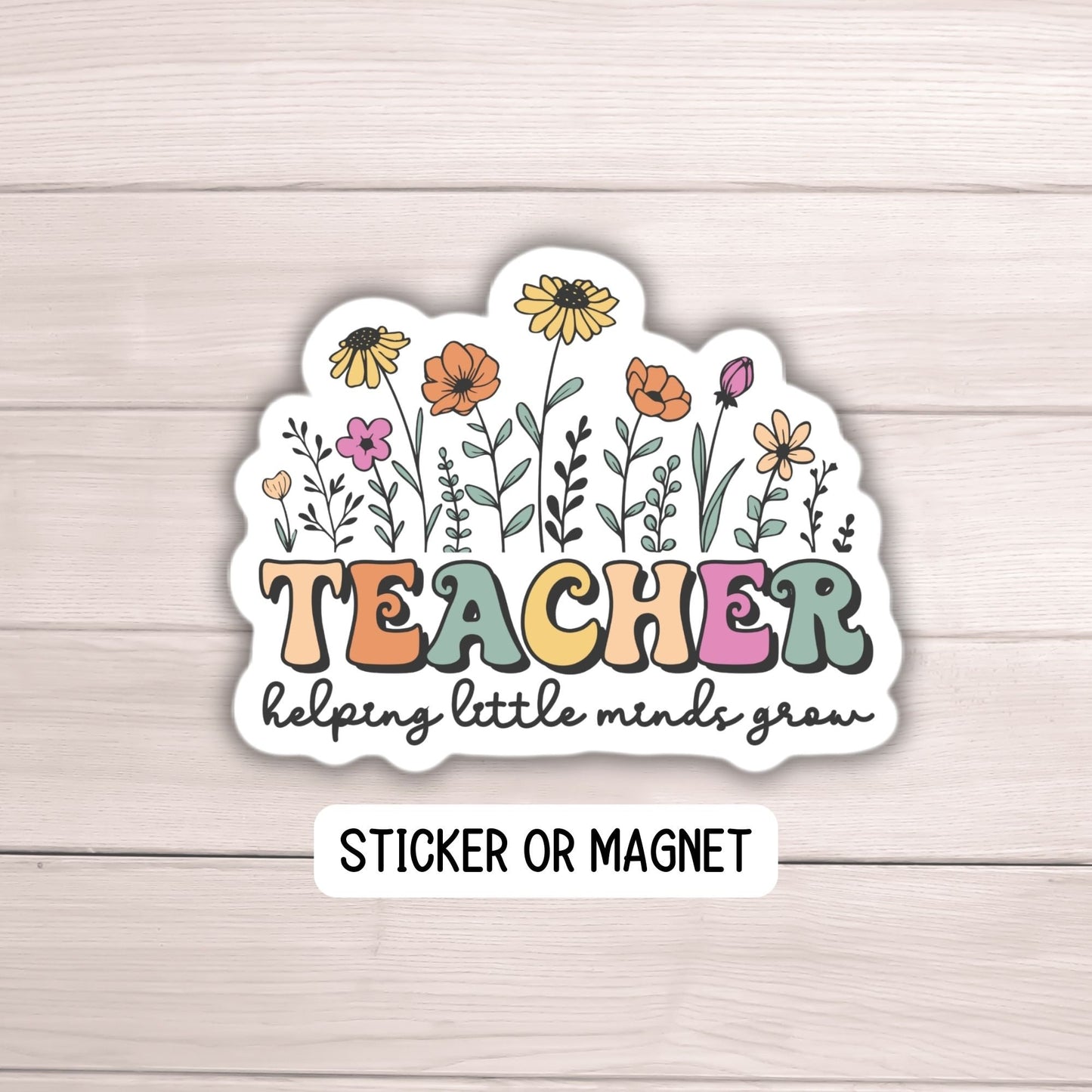 RetroTeacher sticker magnet teacher appreciation Teacher gift retro gift cute teacher magnet lap top pre school notebook back to school