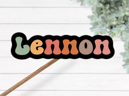 Retro Name sticker, Personalized name stickers, Custom Name, water bottle stickers, laptop decal, kids name sticker, kids stickers, gift