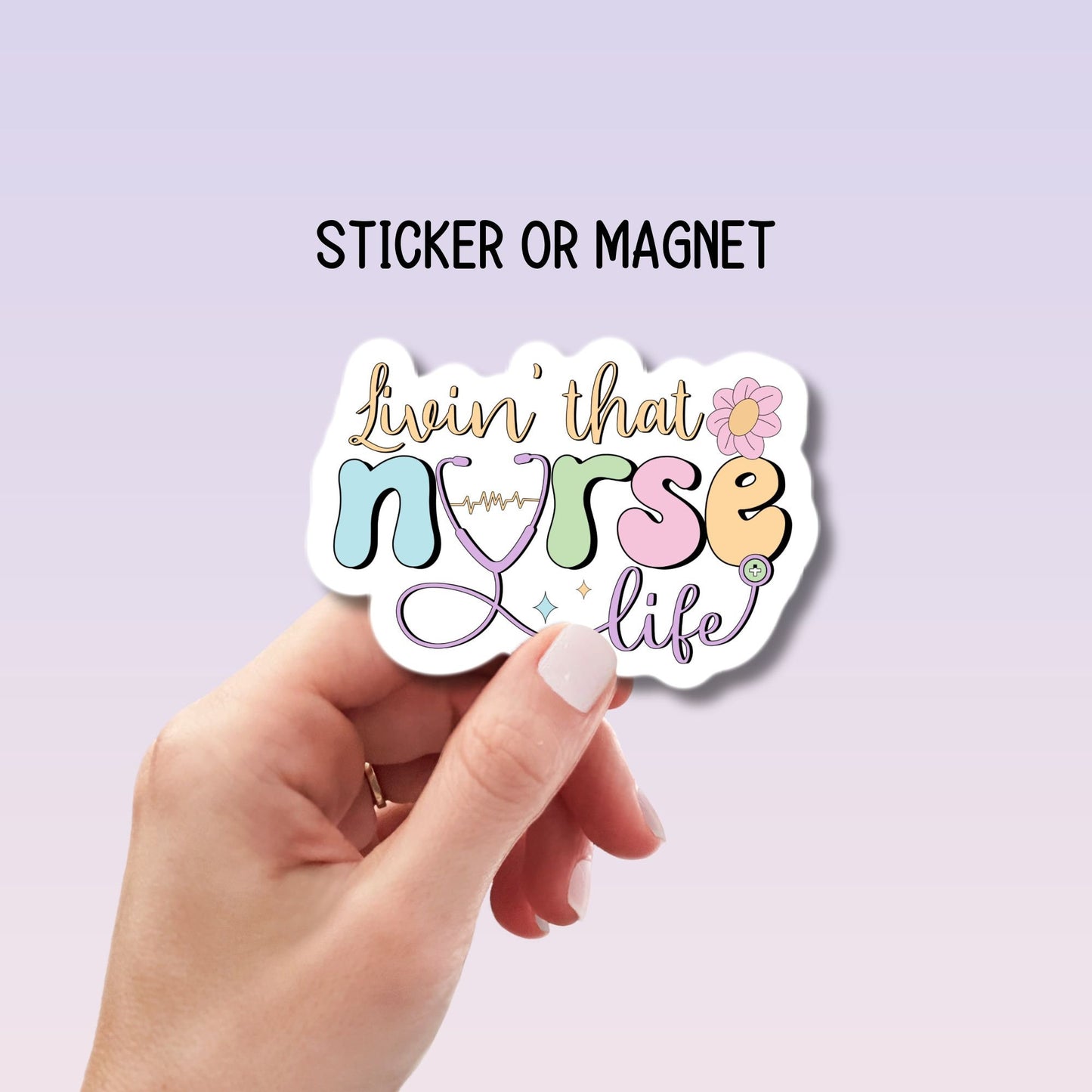 Nurse sticker Nurse vibes RN LVN CNA, nurse gift nurse magnet healthcare water bottle nurse sticker Retro nurse sticker lap top decal groovy