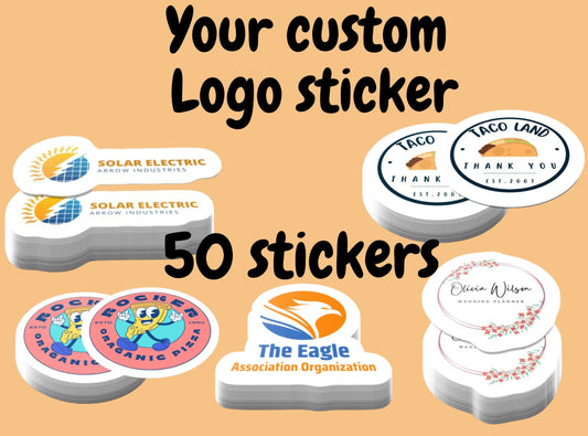 Custom logo Stickers, Print and Cut Any Design, Laminated Custom Labels, Custom Stickers, Logo, Branding, Business stickers