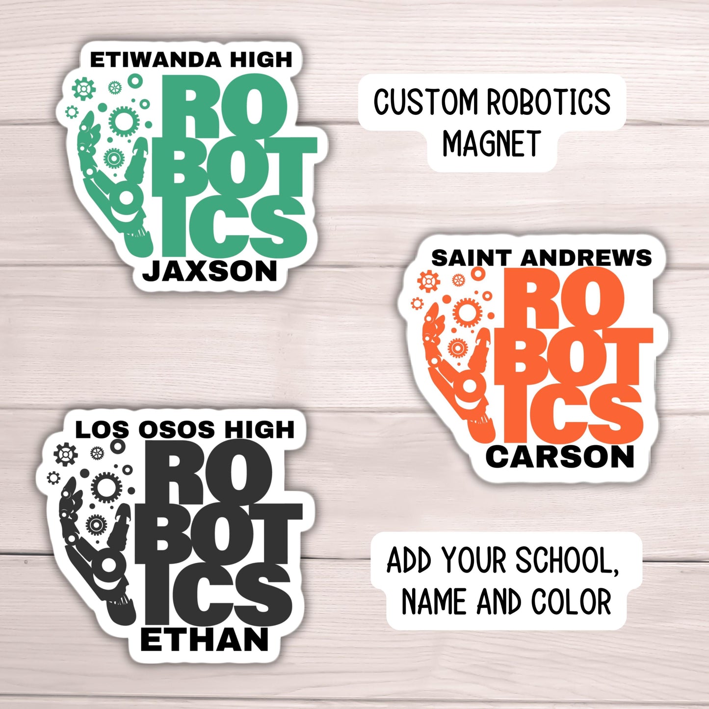 Robotics club custom magnet engineer robot gears high school club name personalized  team name locker school team locker decoration gift