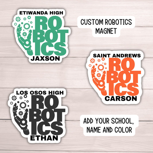 Robotics club custom magnet engineer robot gears high school club name personalized  team name locker school team locker decoration gift