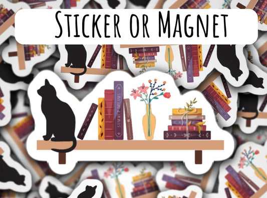 Cats and books sticker, book lover, cat lover, cat lady, book worm, book sticker, cat mom, read books, water bottle sticker, lap top sticker