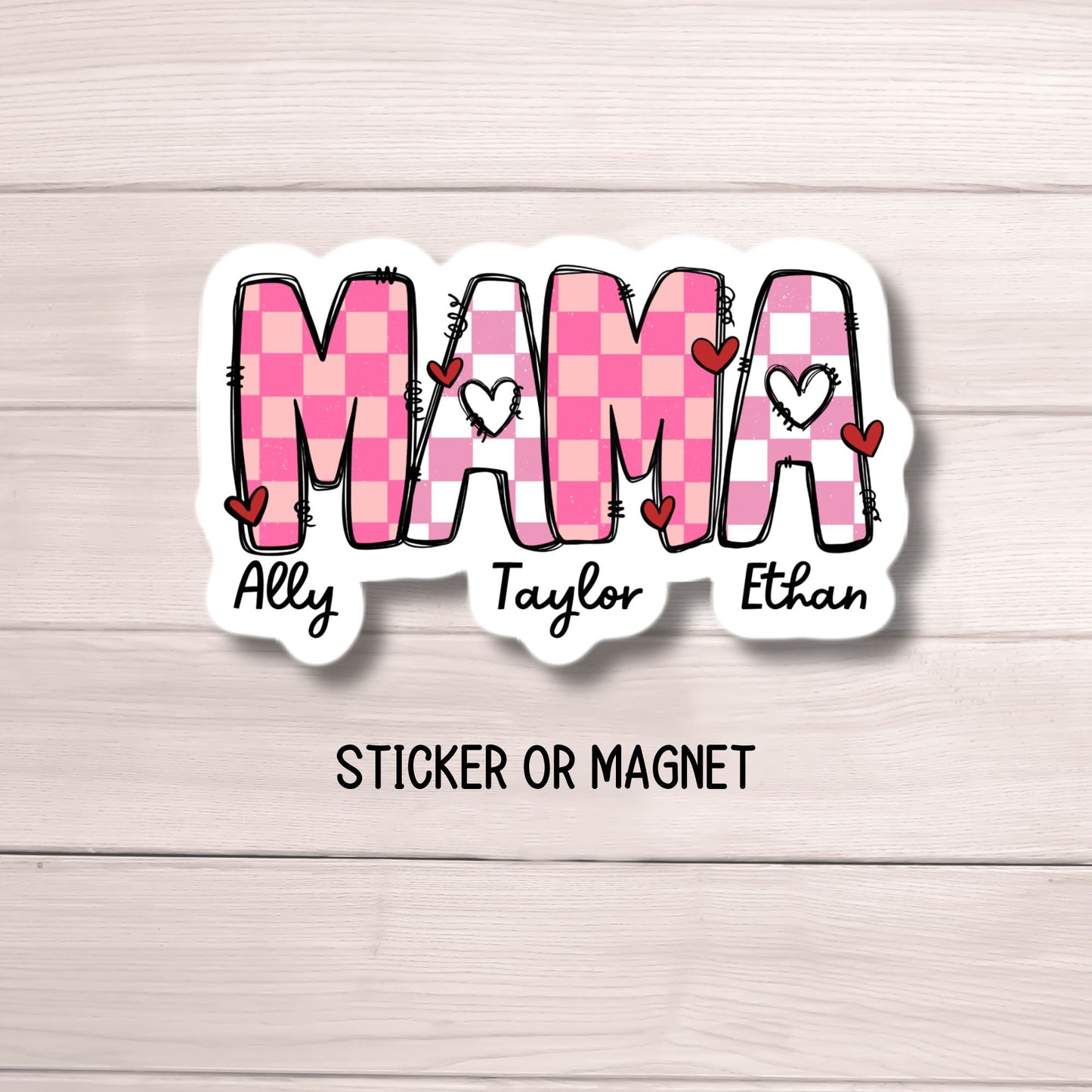 Valentines day mama sticker name sticker Mother boho sticker mom sticker kids mommy name magnet Retro font new mom gift Floral Mother's day
