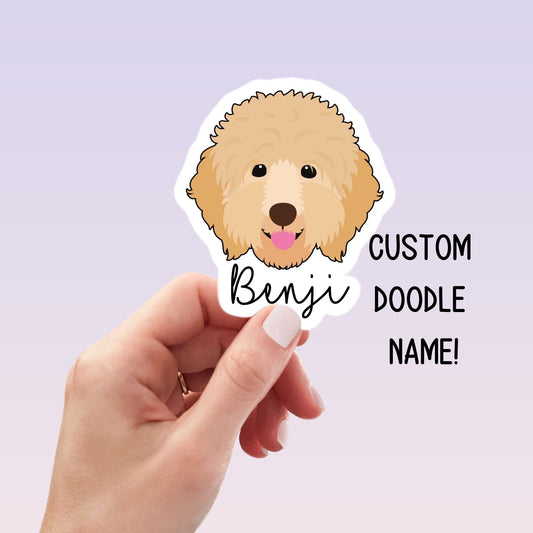 Golden Doodle Sticker Pet name sticker Doodle sticker Goldendoodle Sticker Custom pet sticker Dog food sticker Doodle mom dog gift magnet