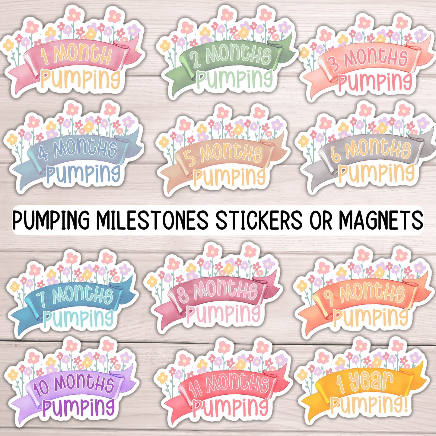 Pumping milestones Sticker Breastfeeding milestone Nursing mama Lactation Breast pump decor gift Pumping Exclusive pumper Liquid gold Magnet