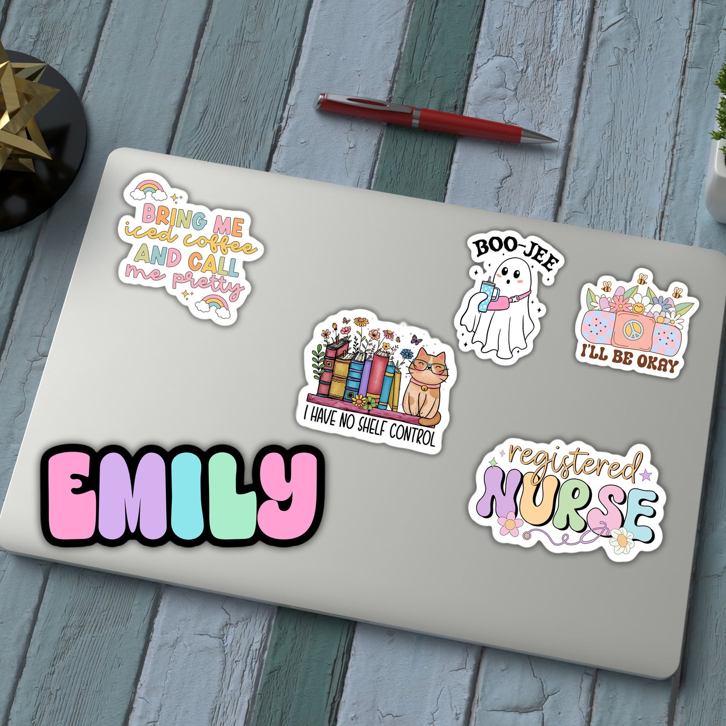 Custom name sticker Personalized name stickers Custom Name Stickers Aesthetic stickers groovy gift kids name stickers water bottle retro