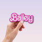 Custom girl name sticker Kids Name sticker Personalized name Water bottle sticker Pink name Kids name sticker Magnet Tumbler cup pink name