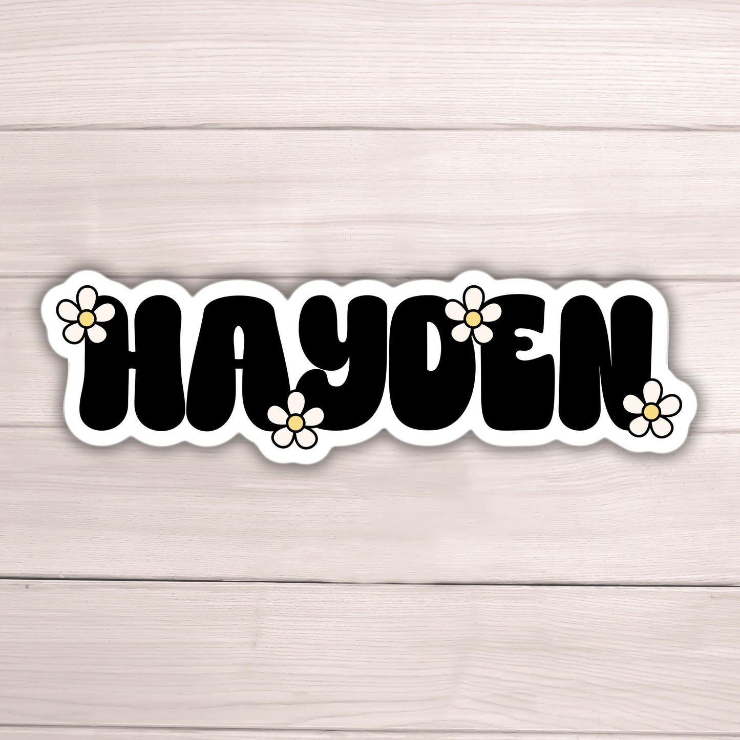 Custom name sticker Personalized name stickers Custom Name Stickers daisy stickers groovy gift kids name stickers water bottle retro hippie