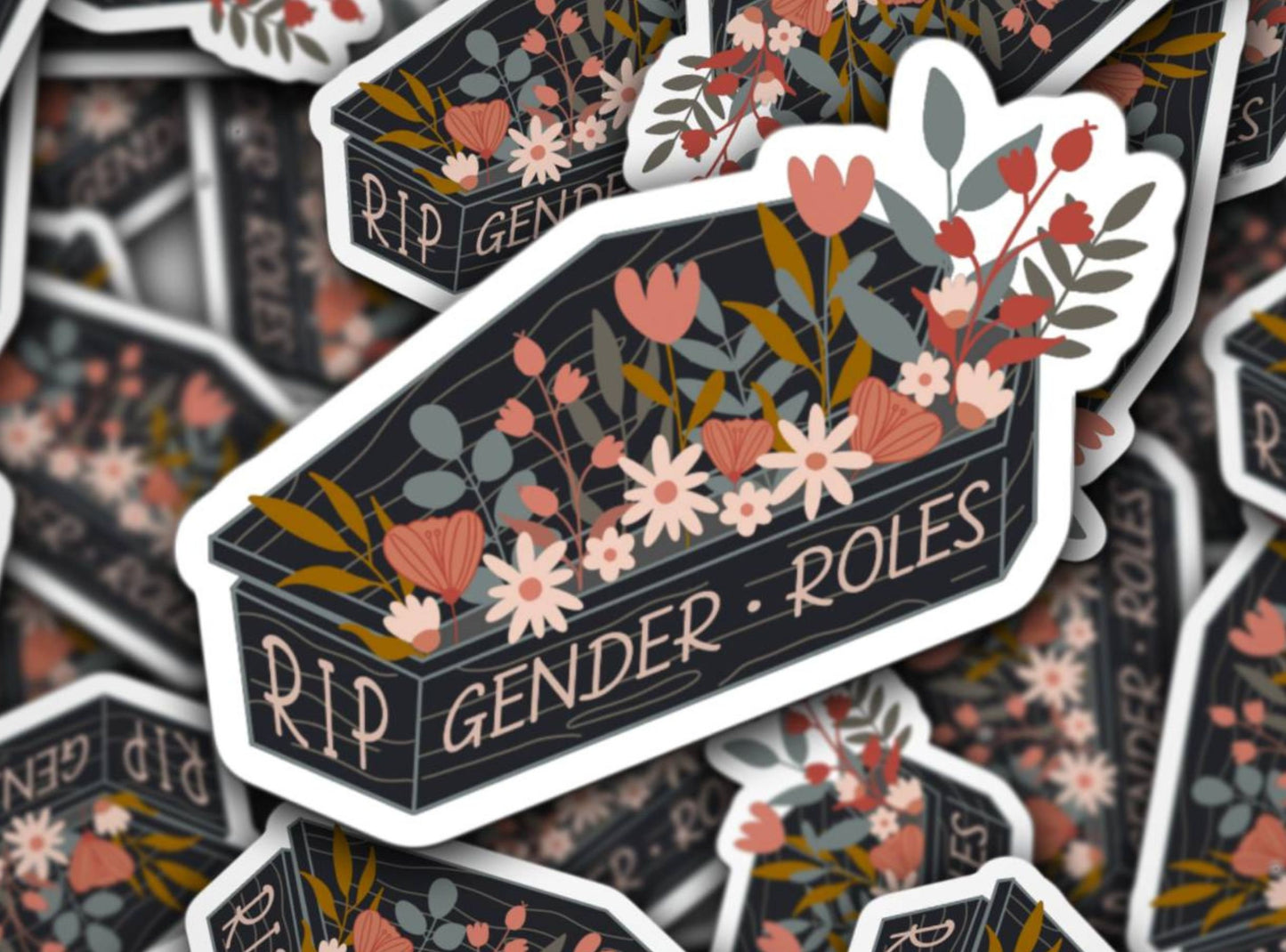 Feminist Sticker, Feminist sticker, Feminist Energy, Toxic Masculinity ,Empowerment Feminism Decal, Feminist gift, Rip Gender rolls, coffin