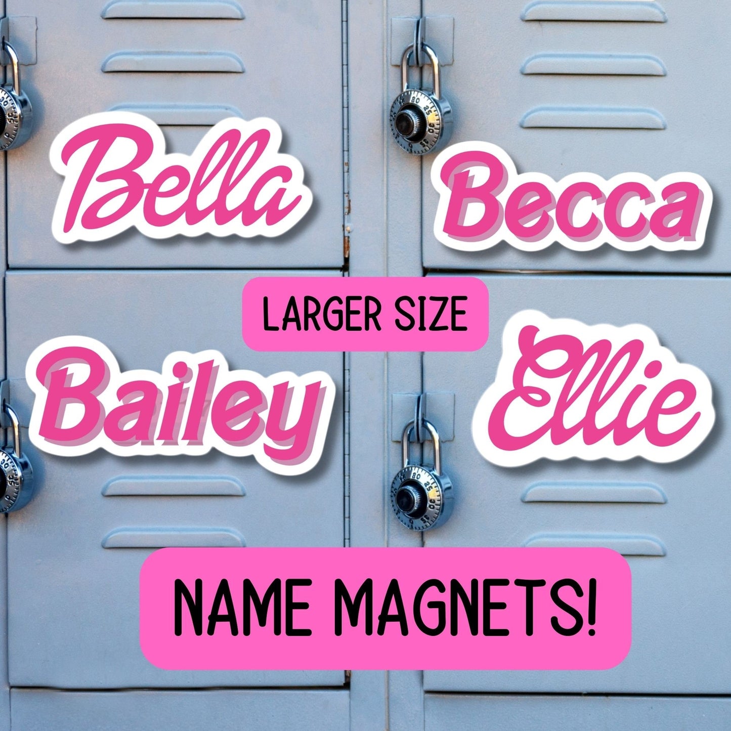 Locker name magnet, Custom name Magnet, personalized magnet, name magnet, locker magnet, fridge magnet, kids name magnet, locker decor,retro