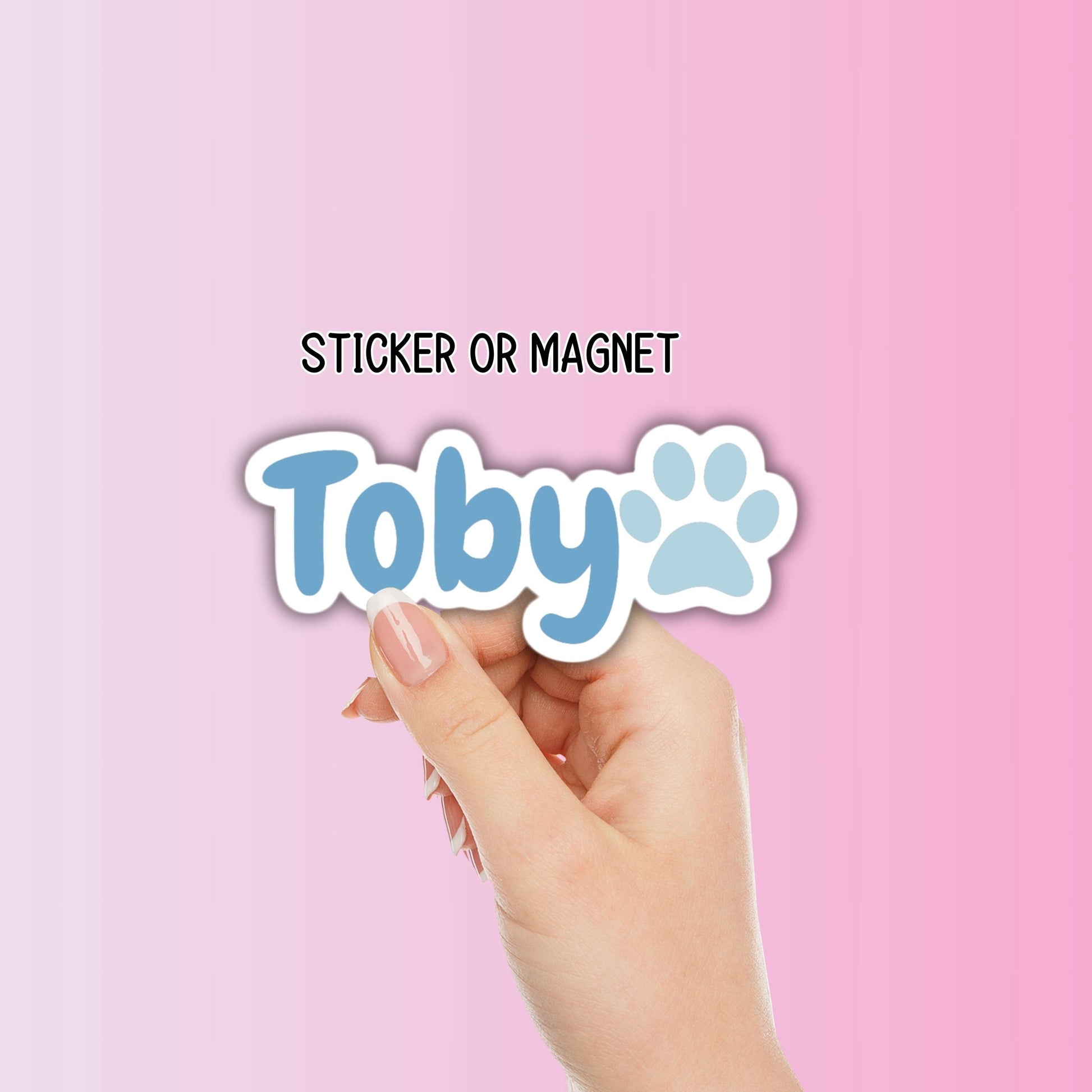 Custom pet name sticker personalized pet sticker dog name sticker cat name label magnet dog mom gift paw print cat mom pet food label