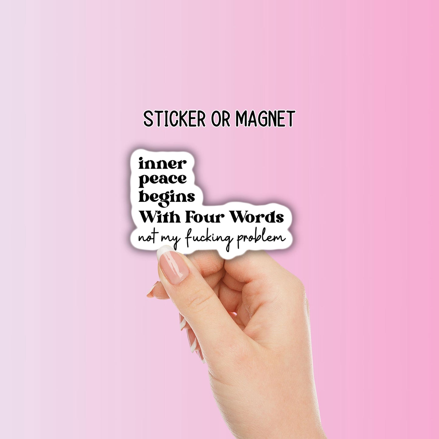 Funny inner peace sticker adult inappropriate quote Funny water bottle notebook Magnet punny sarcastic introvert hilarious accessories
