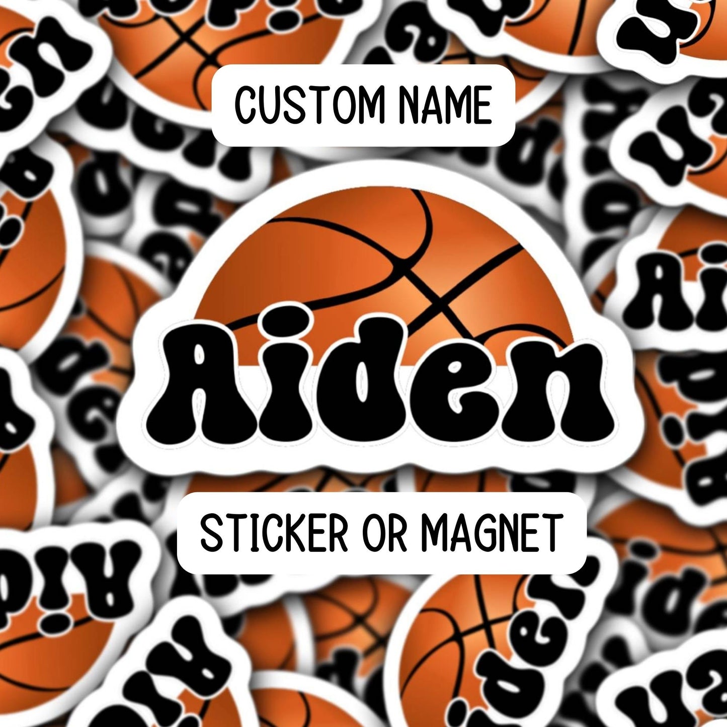 Custom name Basketball sticker basketball team gifts basketball team names personalized basketball name locker magnet Basketball magnet gift