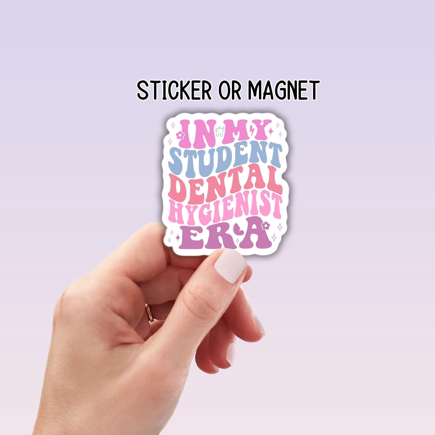 Dental student sticker dental hygienist future dental hygienist dentist era gift magnet healthcare water bottle sticker Retro wavy lap top