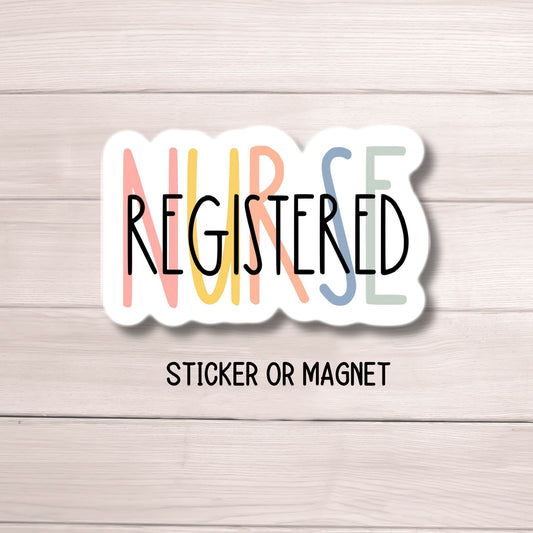 Registered Nurse sticker, RN gift, nurse gift, nurse magnet, Nurse gift, water bottle nurse sticker, nurse sticker, lap top, nurse magnet
