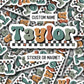 Kids name sticker Groovy name sticker Retro font name sticker Neutral Name sticker Personalized name Water bottle sticker Disco School