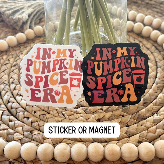 Pumpkin spice lover, Era sticker, Pumpkin spice era, Coffee lover gift, fall stickers, sweater weather, magnet water bottle sticker, Tumbler