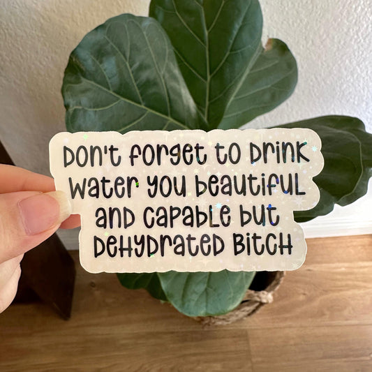 Don't forget to drink water sticker Funny adult inappropriate water bottle sticker sarcastic stickers magnet Emotional support snarky humor holographic