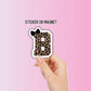 Cheetah Chenille Coquette Monogram Sticker For Girly Girl ribbon bow Initial sticker Sticker For Laptop Trendy girl gift magnet kids name