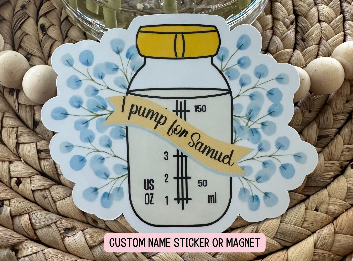 Personalized breastfeeding sticker, breastmilk sticker, pumping mom sticker, baby name sticker, magnet, liquid gold, new mom gift, mama