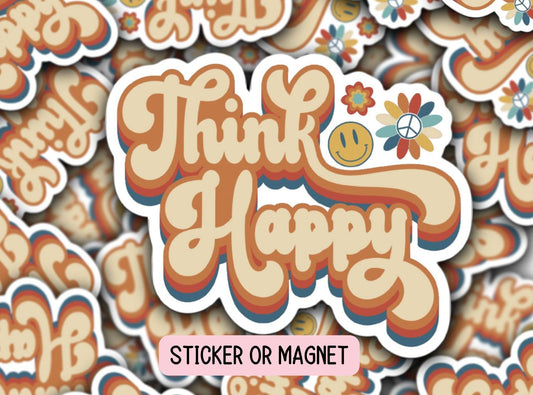 Retro sticker Positive thoughts sticker Hippie sticker Vintage sticker Magnet Tumbler cup sticker Lap top sticker water bottle sticker gift