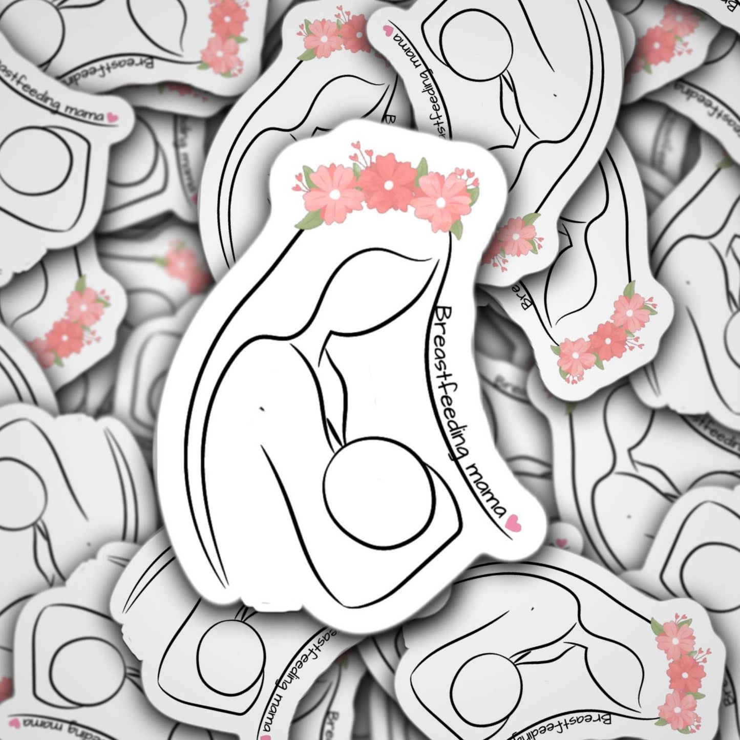 Breastfeeding sticker, magnet, flower crown, mama, nursing, liquid gold, breastmilk, breast pump, mom sticker, normalize breastfeeding
