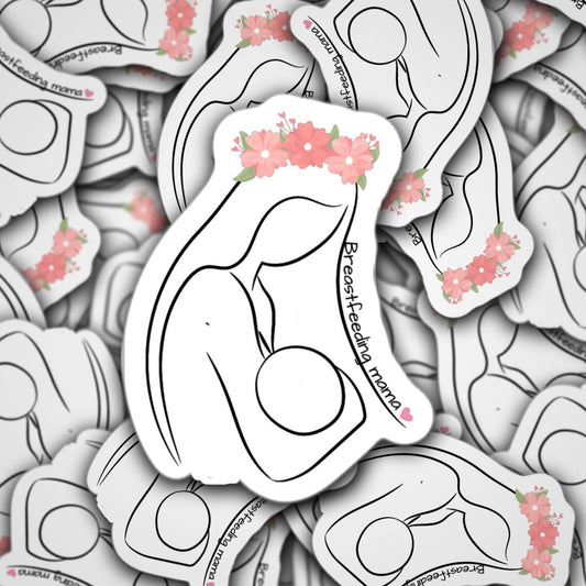 Breastfeeding sticker, magnet, flower crown, mama, nursing, liquid gold, breastmilk, breast pump, mom sticker, normalize breastfeeding