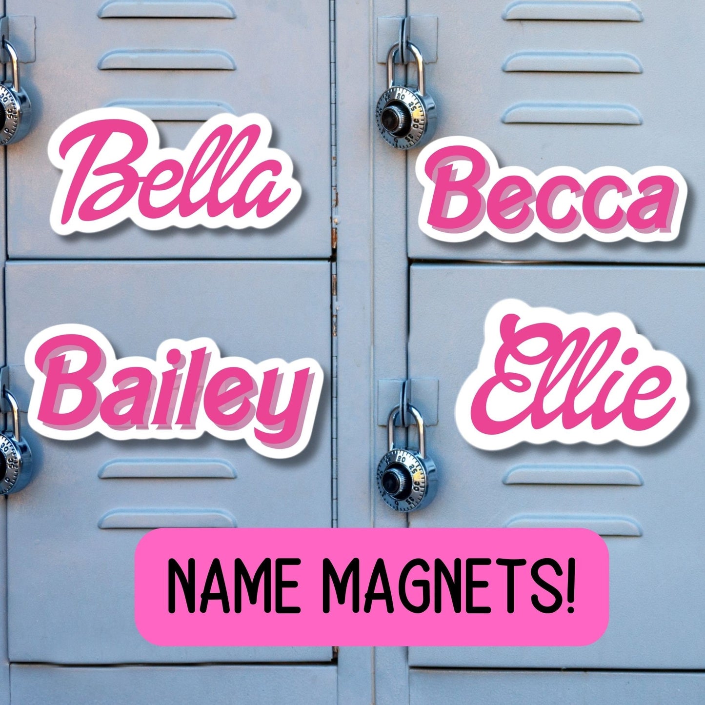 Locker name magnet, Custom name Magnet, personalized magnet, name magnet, locker magnet, fridge magnet, kids name magnet, locker decor,retro