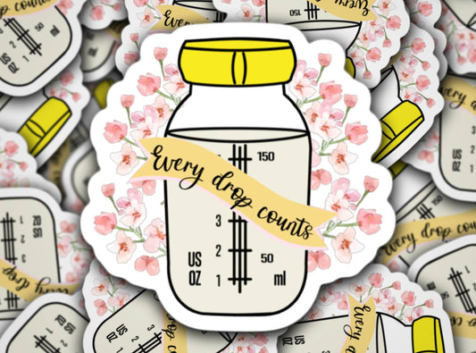 Breastfeeding sticker, pumping sticker, exclusive pumper, liquid gold, every drop counts, nursing, magnet, breastmilk, mom sticker, water