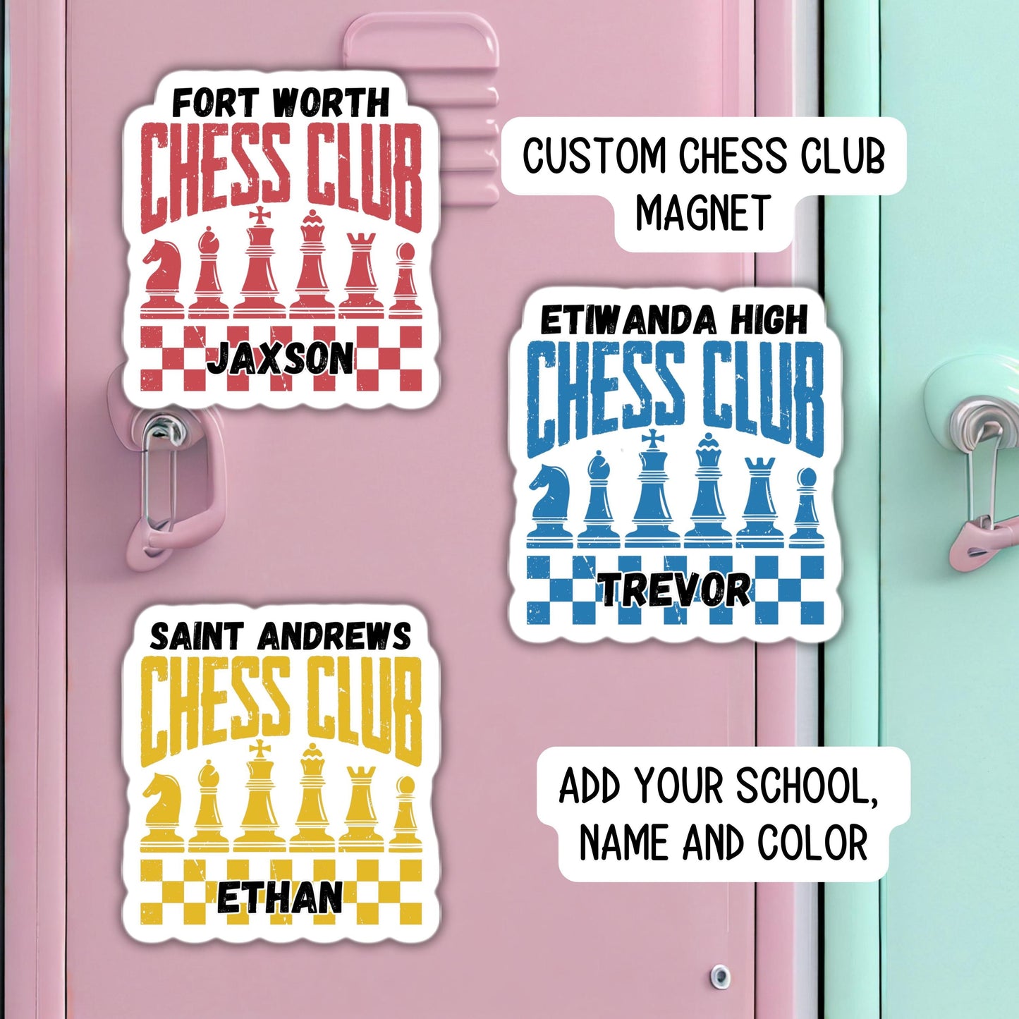 Chess club custom magnet chess club high school club name personalized  team name locker school team locker decoration gift