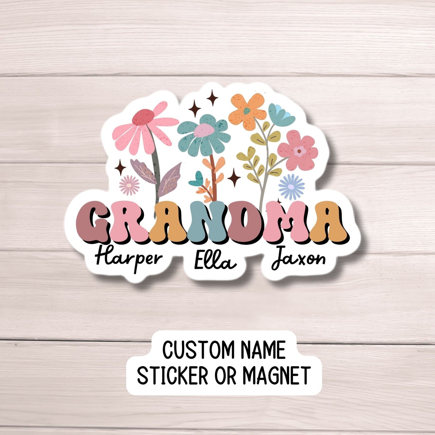 Custom Grandma gift sticker Personalized Grandma Custom Name Stickers Nana gift Mother's day gift Grandkids names gift Gigi Mimi Nona meemaw