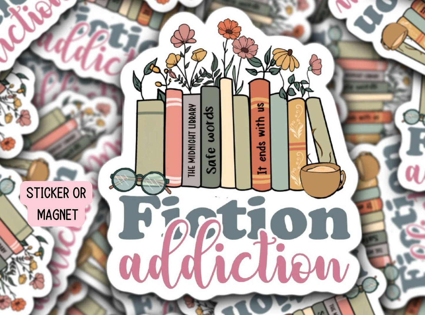 Book sticker Smut sticker Bookish Romance Book E reader Decal  Laptop Booktok Dark romance gift Booktrovert Dark romance Fiction addiction