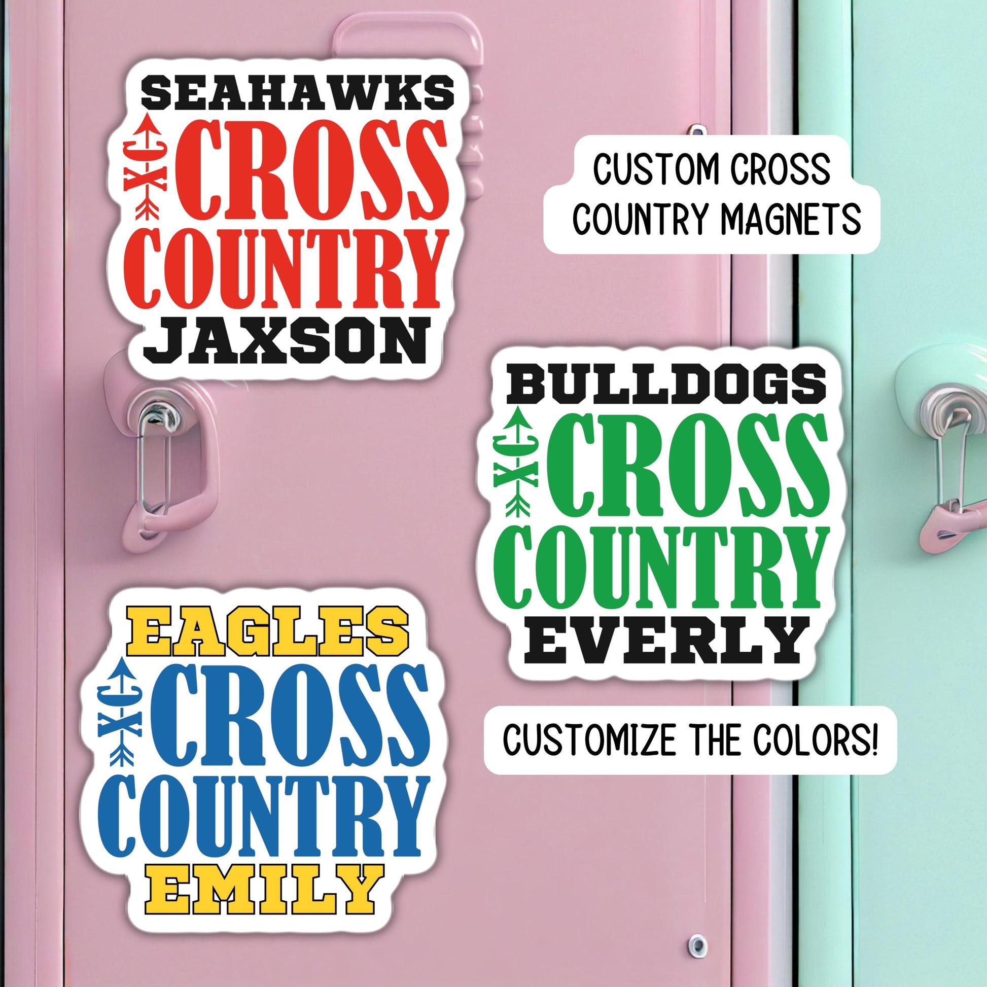 Cross country team magnet track team running team name personalized cross country name locker magnet school team locker decoration custom