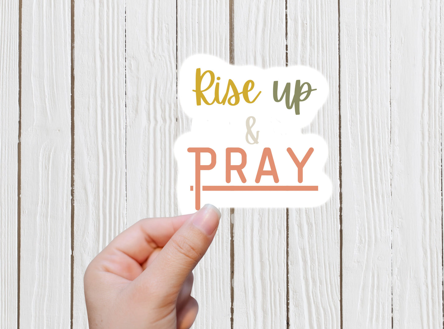 Rise up and Pray sticker,  Christian stickers, Faith decals, gifts, bible sticker, motivational sticker,