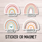 Locker name Magnet Boho Rainbow name sticker Personalized name Magnet Custom Name aesthetic stickers Tumbler cup name gift Locker Decor
