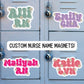 Custom nurse name personalized nurse magnet sticker Registered nurse RN Retro font name Floral Name Personalized name Daisy name gift