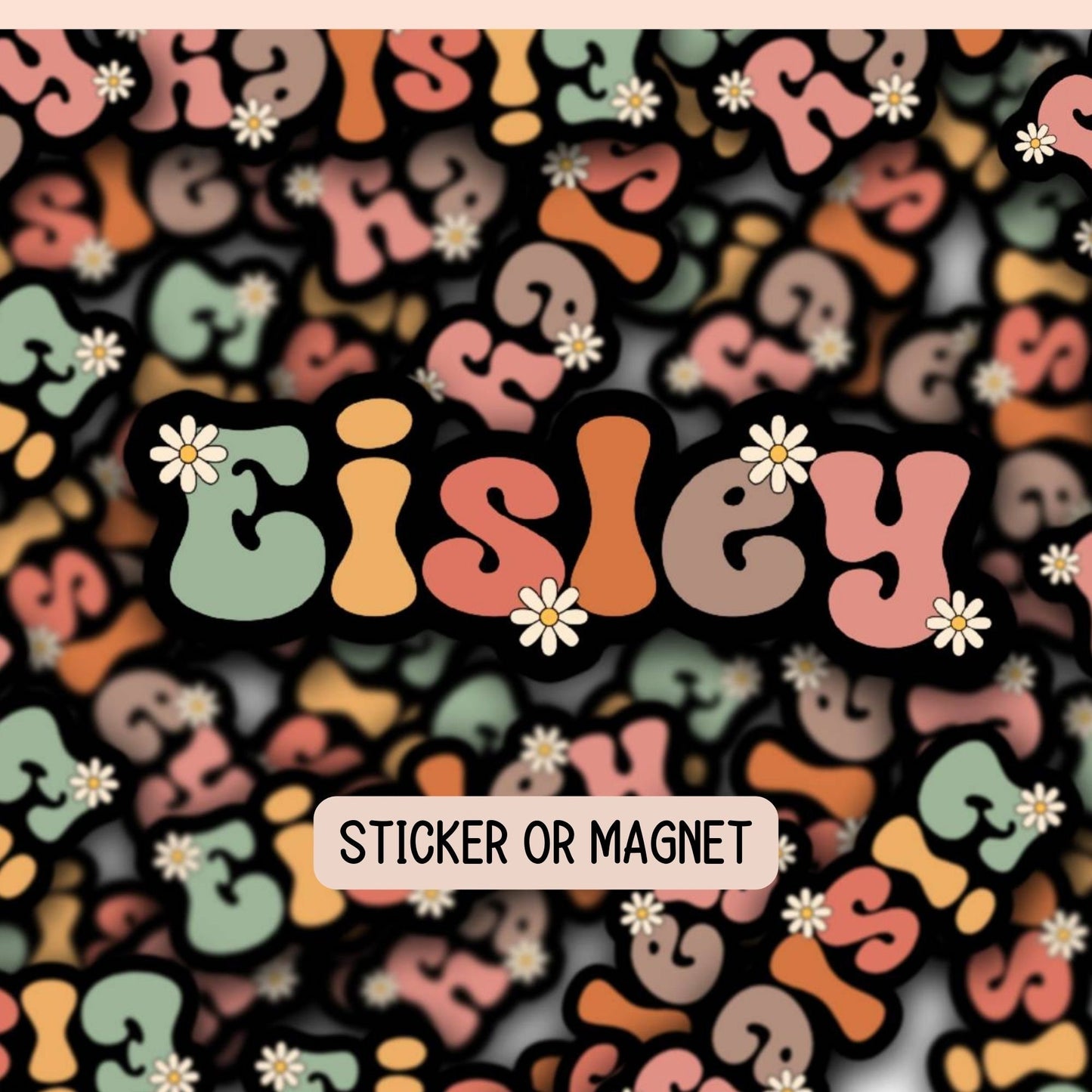 Custom name sticker Retro font name sticker Kids Name sticker Personalized name Water bottle sticker girl name Kids name sticker Magnet