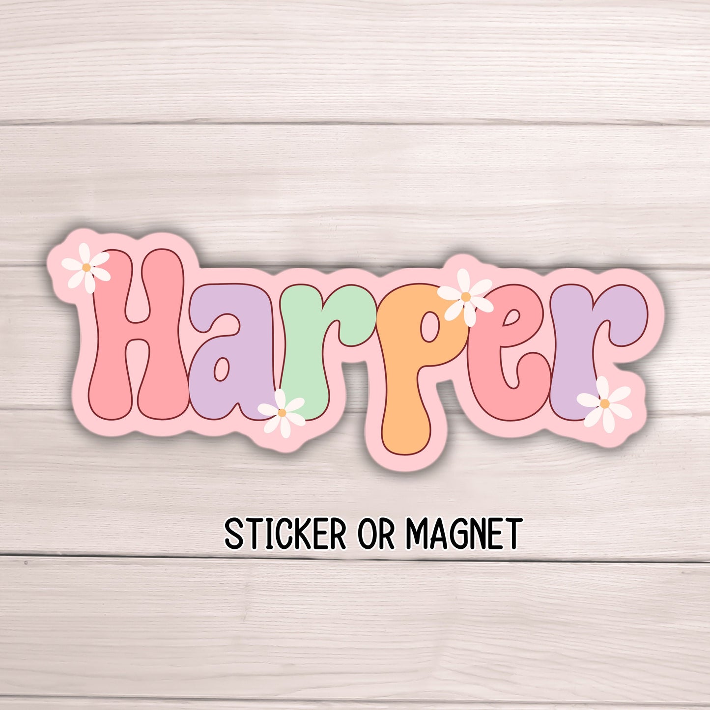 Custom name sticker kids name sticker school lunch box name personalized name Tumbler name Retro font name sticker magnet water bottle