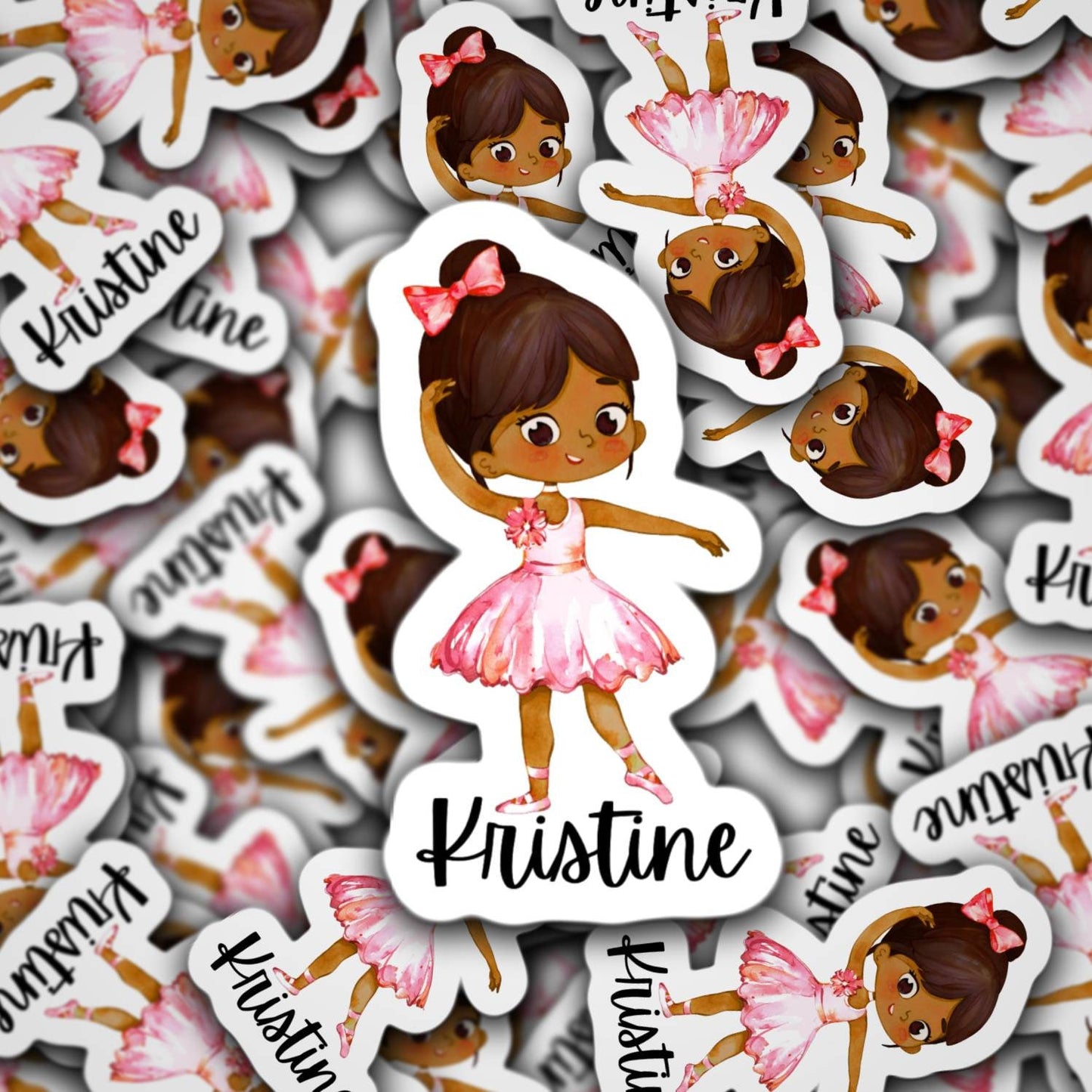 Custom name ballerina sticker, ballet sticker, dance sticker, dance mom, ballet shoes, Dance life, dancing, dancer, water bottle sticker